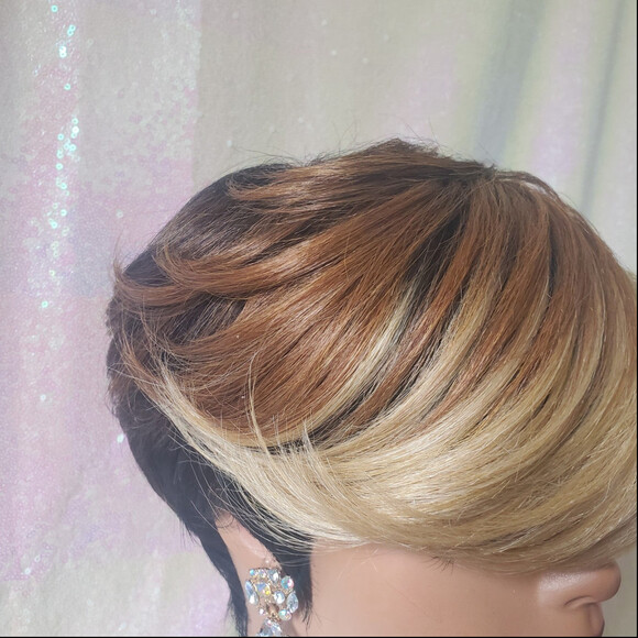 3 color tone pixie cut wigs main image 7